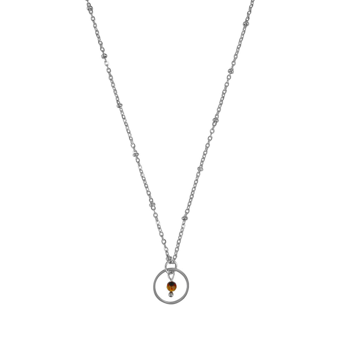Halskette Tigerauge Ring - Silber
