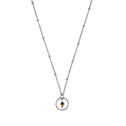 Halskette Tigerauge Ring - Silber