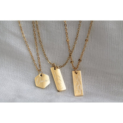 Halskette Oma Gravur Charm - Gold