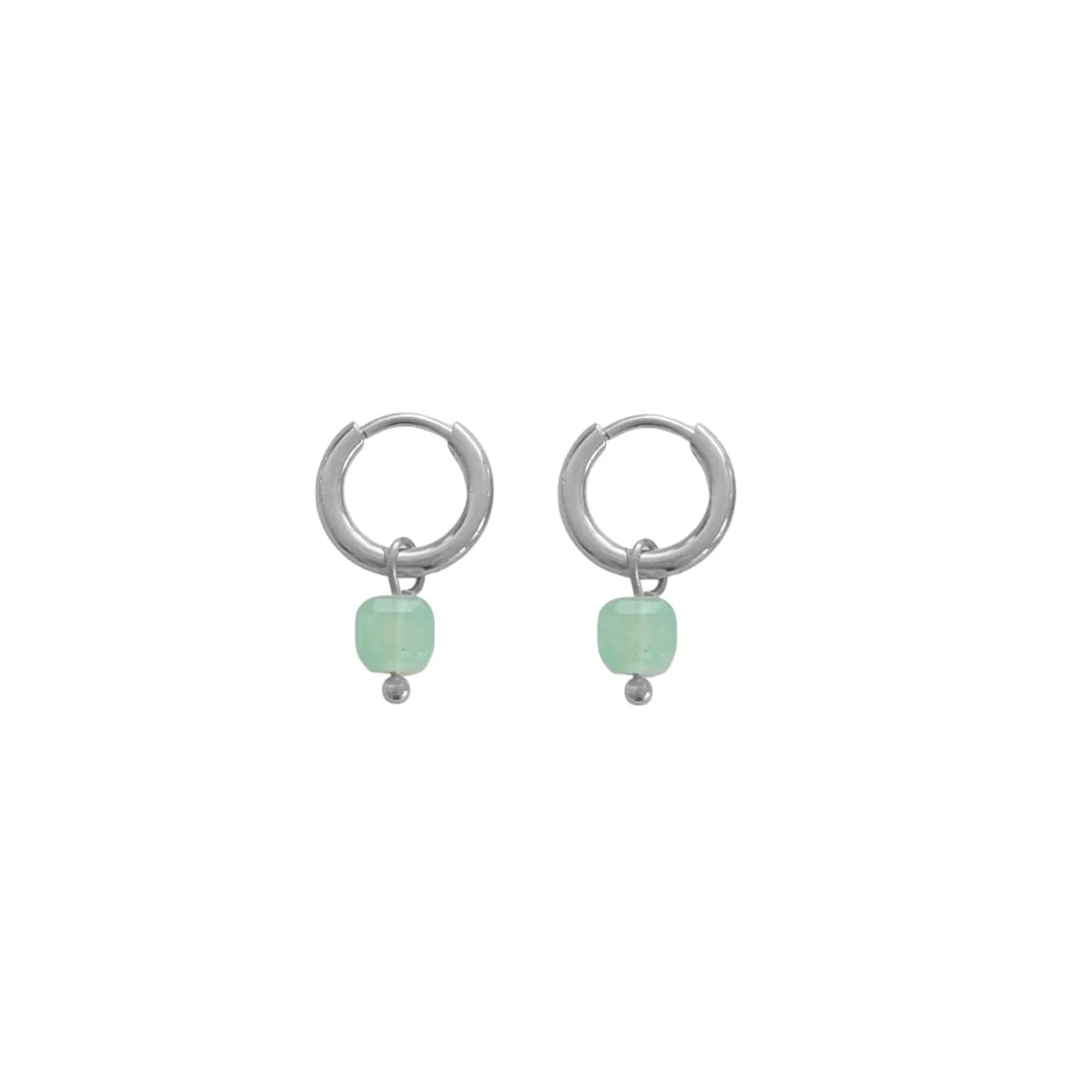 Amazonite Kubus Ohrringe - Silber