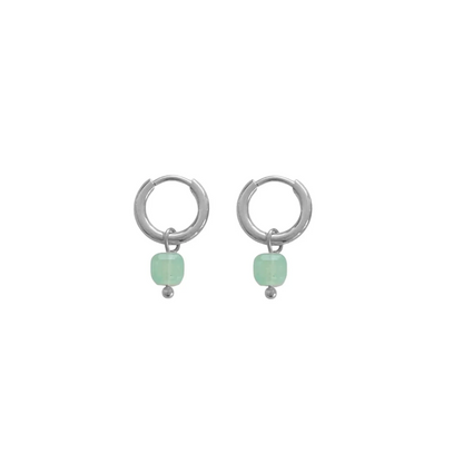 Amazonite Kubus Ohrringe - Silber