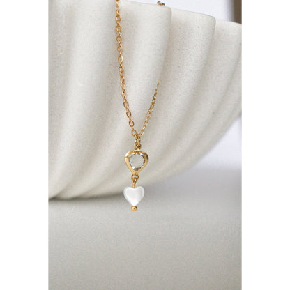 Armband Bergkristall & Muschelherz – Gold