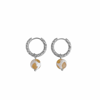 Dzi-Achat-Ohrringe – Silber