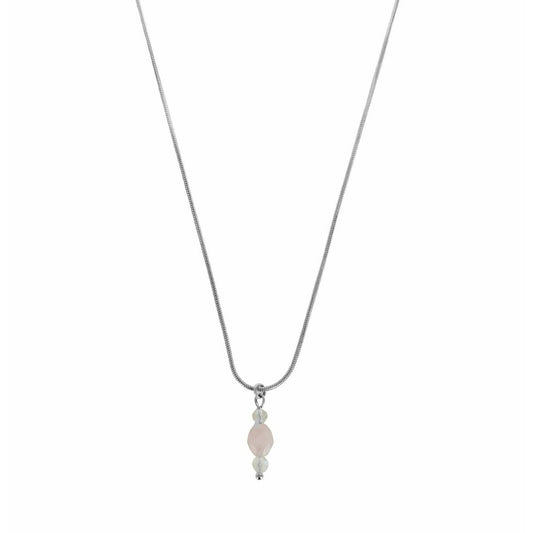 Mondstein und Rosequarz Collier - Silber