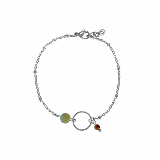 Armband Amazonit & Tigerauge Ring - Silber