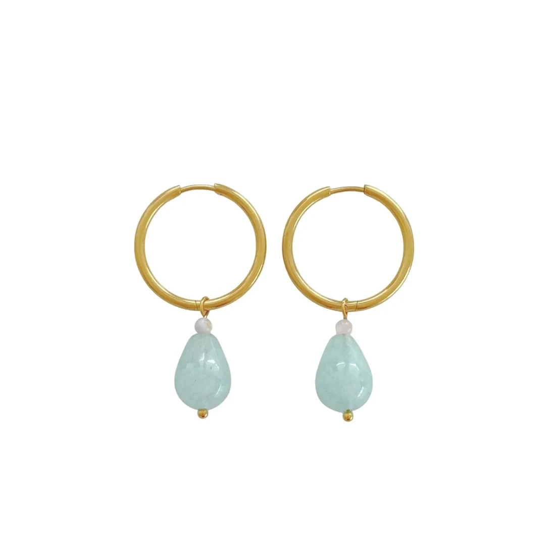 Amazoniten Drop -Ohrringe - Gold