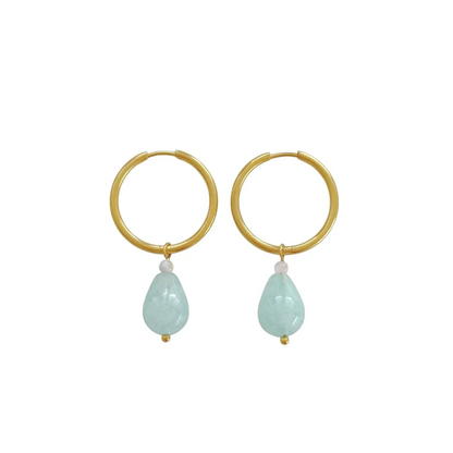 Amazoniten Drop -Ohrringe - Gold