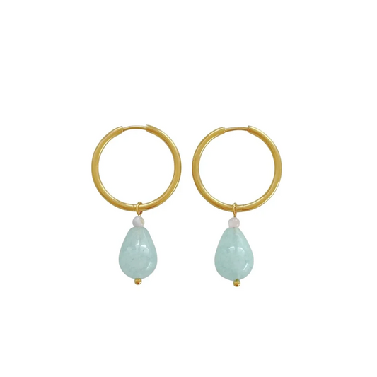 Amazoniten Drop -Ohrringe - Gold