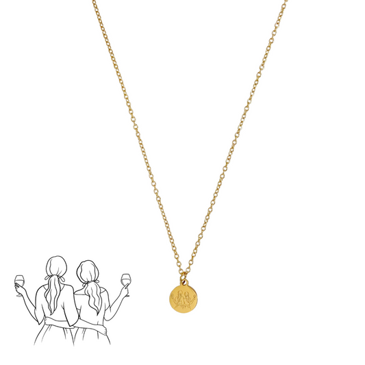 Halskette „Freundinnen und Weine“ – Gold