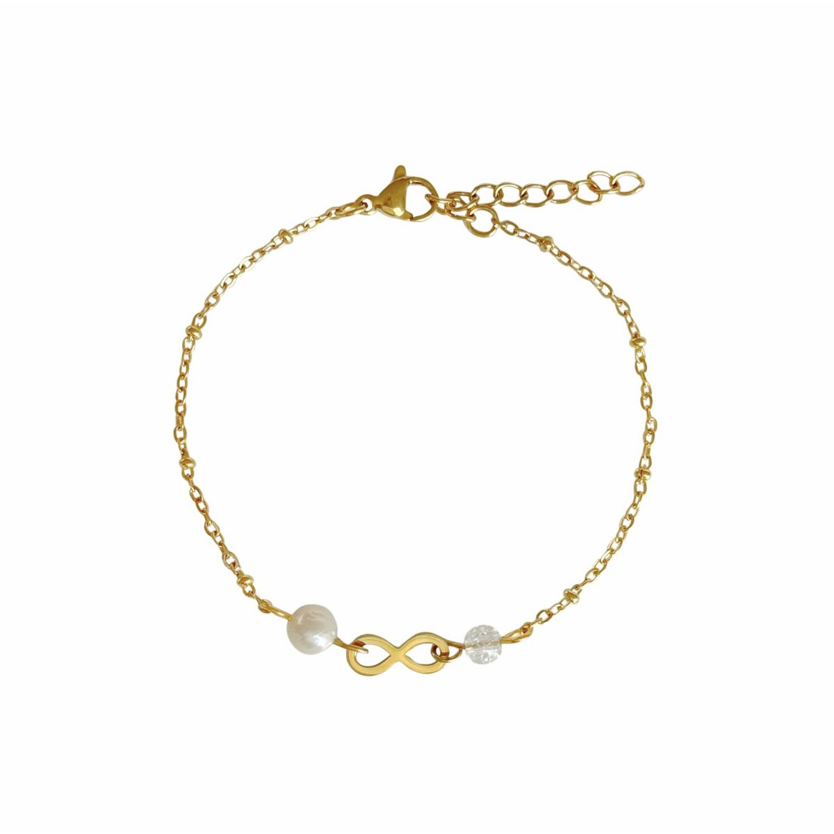 Armband Infinity & Perle – Gold